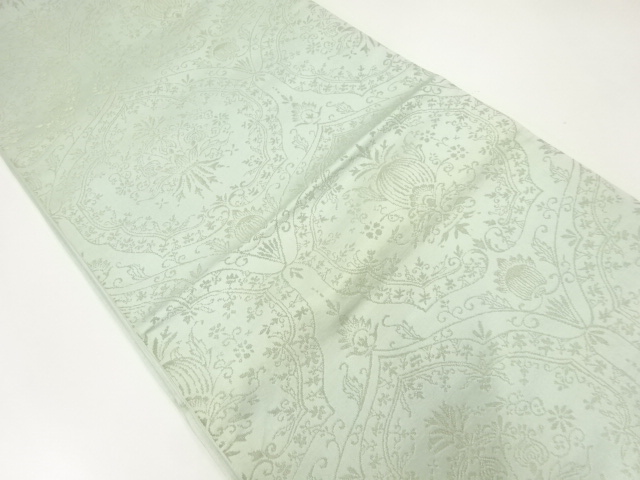 JAPANESE KIMONO / ANTIQUE FUKURO OBI / SILK / WOVEN FLOWER